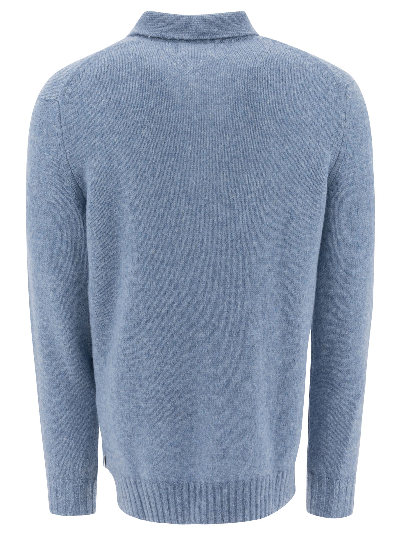 NN.07 Light Blue Lee merino wool-blend polo sweater